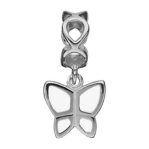 Image of Butterfly Love White Sterling sølv Charms til sølv og guld armbånd smykke fra Christina Collect
